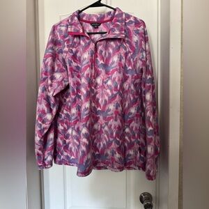 Eddie Bauer Pink and Purple Tie-Dye Pullover
